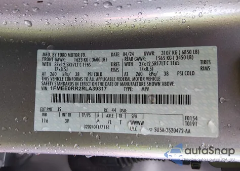 2024 Ford Bronco Raptor из США, поврежденный, VIN 1FMEE0RR2RLA39317